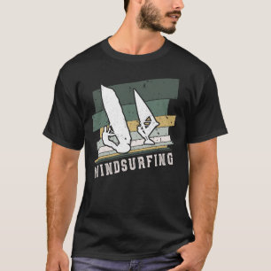 Windsurfing Retro Vintage Stripes T-Shirt