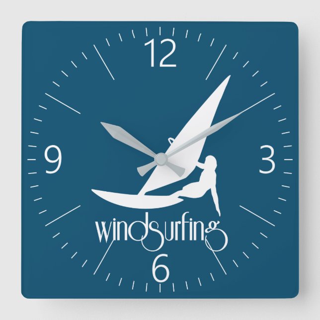 Windsurfing Square Wall Clock (Front)
