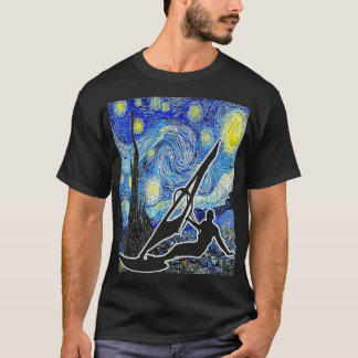 Windsurfing Starry Night Windsurfer Painting Winds T-Shirt