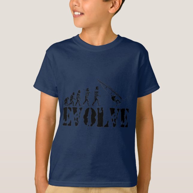Windsurfing Windsurf Evolution Sport Art T-Shirt (Front)
