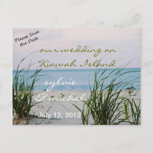 Windswept Beach Wedding Postcard