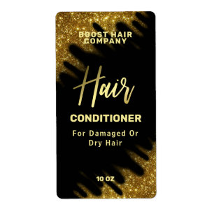 Windswept Glitter Gold Hair Care Product Labels