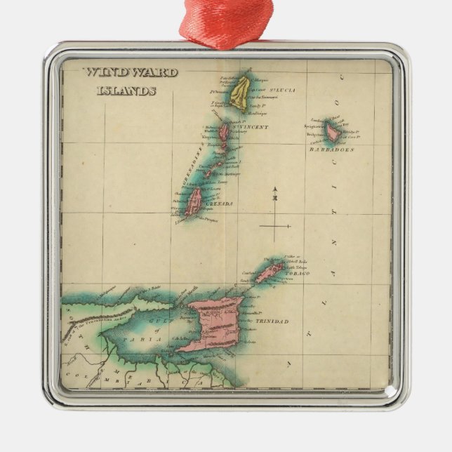 Windward Islands Metal Tree Decoration (Front)