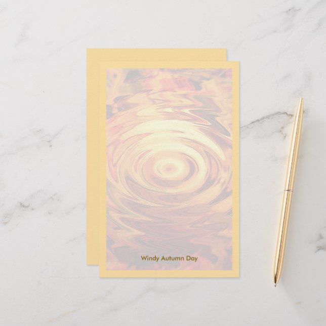 Windy Autumn Day Stationery (Front/Back In Situ)