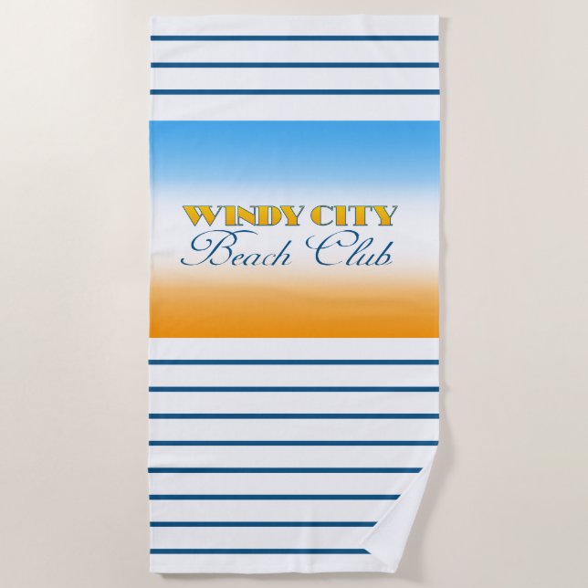 Windy City Beach Club Beach Towel (Front)