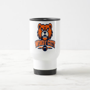 Windy City Football Angry Bear Mascot Sports Fan A Travel Mug