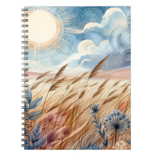 Windy Day Rustic Boho Mountain Prairie Country Notebook