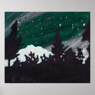 Windy Evergreen Night: Print