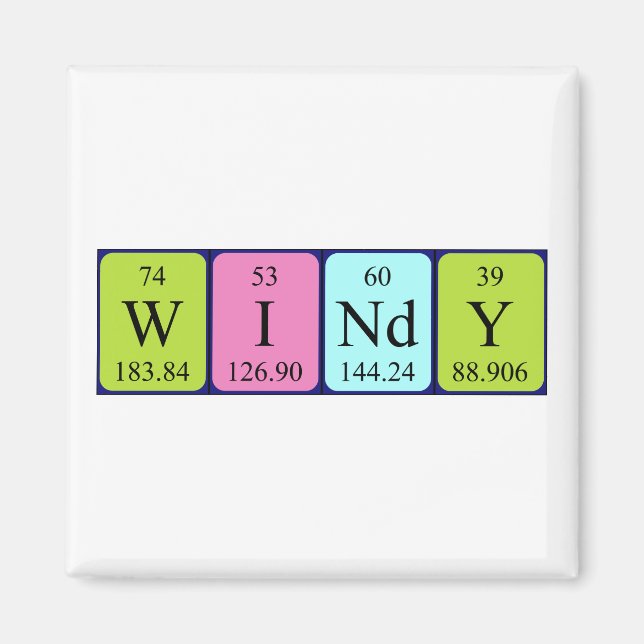 Windy periodic table name magnet (Front)