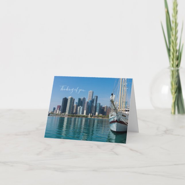 Windy Sailing Thinking Of You Card (Front)