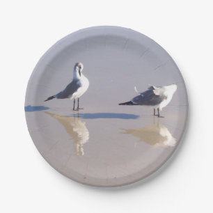 Windy Seagull Paper Plate