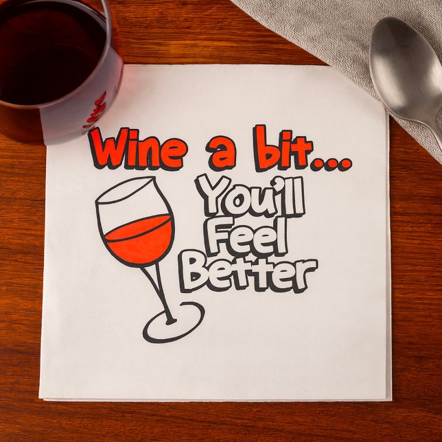 Wine A Bit You’ll Feel Better Napkin (Creator Uploaded)