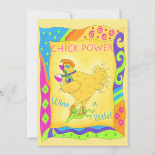 Wine A Little Chick Power Invitation
