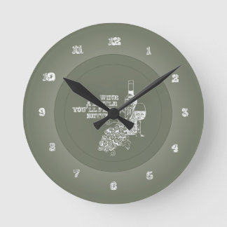 Wine A Little Round Clock