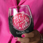 Wine a Little Stemless Wine Glass<br><div class="desc">Beautiful stemless wine glass features your first name in chic lettering and the words "wine a little,  laugh a lot." Create for yourself,  for your bridesmaids,  friends and family.</div>