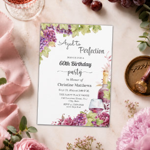 Wine Aged to Perfection 60th Birthday Party Invitation