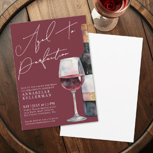 Wine Aged To Perfection Adult Birthday Party Invitation