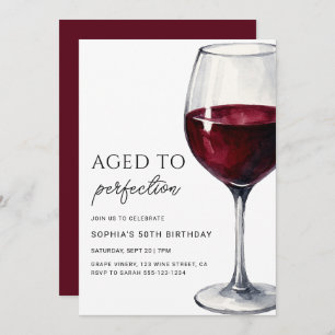 Wine Aged To Perfection Adult Birthday Party Invitation
