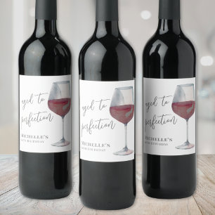 Wine Aged To Perfection Birthday Label