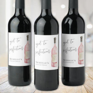 Wine Aged To Perfection Birthday Label