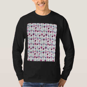 Wine & Grapes Pattern Graphic T-Shirt
