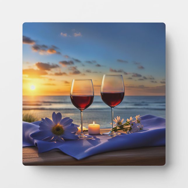 Wine and Beach Art Plaque (Front)