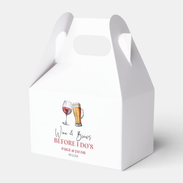 Wine and Brews Before I Do's Rehearsal Dinner Favour Box (Front Side)