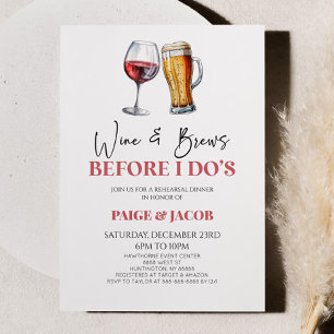 Wine and Brews Before I Do's! Rehearsal Dinner Invitation