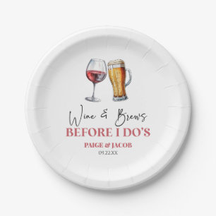 Wine and Brews Before I Do's Rehearsal Dinner Paper Plate