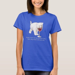 Wine and Cat Lover Quote T-Shirt