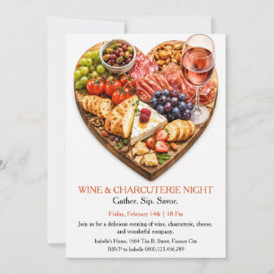 Wine and Charcuterie Night - Gourmet Tasty Invitation