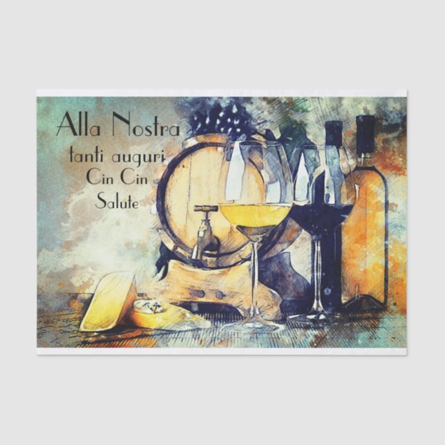 Wine and Cheers Tissue Paper (Front)