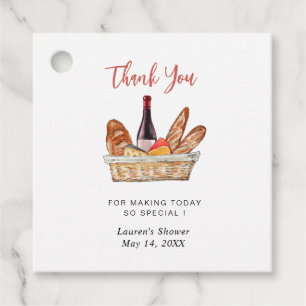 Wine and Cheese Bridal Shower thank you Favour Tags