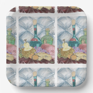 Wine and Cheese Charcuterie  Paper Plate