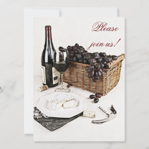 Wine and cheese dinner celebration invitation