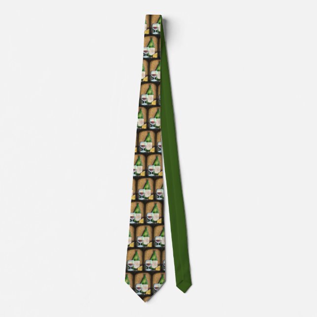 Wine and Cheese for a Lonely Middle-Aged Woman Tie (Front)