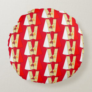 Wine And Cheese Lovers Round Cushion