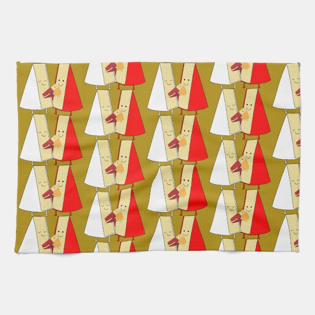 Wine And Cheese Lovers Tea Towel (Horizontal)