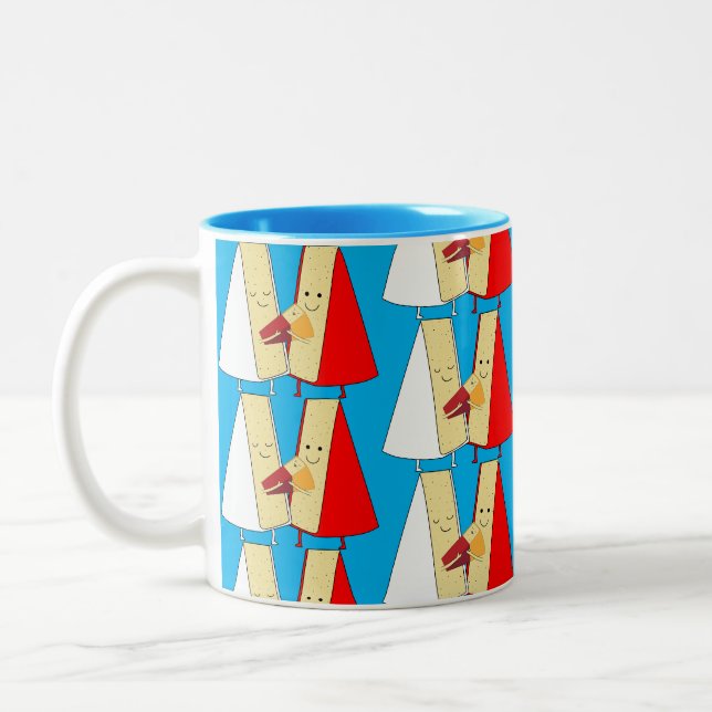 Wine And Cheese Lovers Two-Tone Coffee Mug (Left)