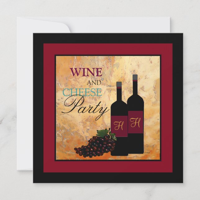 Wine and Cheese Party Invitation (Front)
