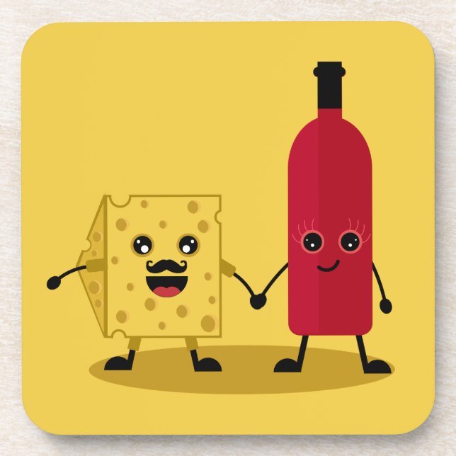Wine And Cheese party Invitation Coaster (Front)