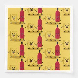 Wine And Cheese party Invitation Napkin