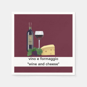 Wine and Cheese Party Napkin