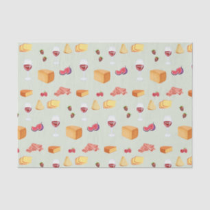 Wine and Cheese Pattern Tissue Paper