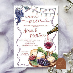 Wine and Cheese Perfect Pair Engagement Shower Invitation
