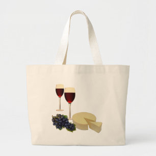 Wine and Cheese Series Large Tote Bag