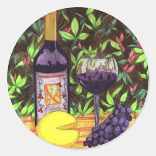 Wine and Cheese Sticker