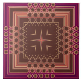 Wine and Chocolate Coloured Fancy Geometric Tile