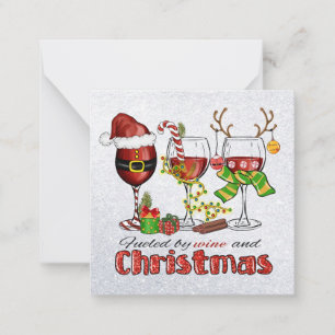 Wine and Christmas Greeting Card