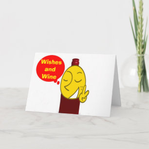 WINE AND CHRISTMAS WISHES-ADULT SECULAR CARD